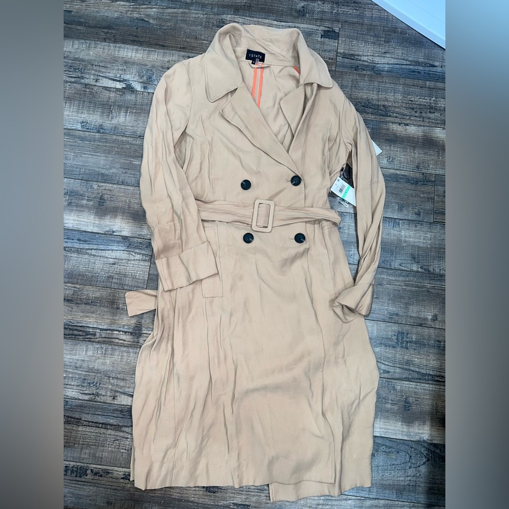 Zara Beige Double-Breasted Trench Coat